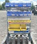 3' wide rolling rack w/ organizer bins