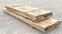 Group of rough sawn 1" thick red oak lumber up to 12.5' long