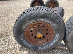 2- 6 lug rubber torsion axles w/ wheels & tires