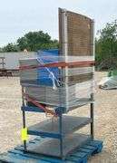 3'x2' steel work table w/ shelves & 2 organizer bins