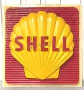 Shell 37"x35.5" plastic sign dated 1973, proceeds donated to the Hermann FFA