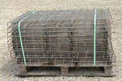 Group of 43"x57" mesh pallet rack shelving