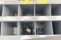 2-tier 34" wide steel bolt bin w/ hardware