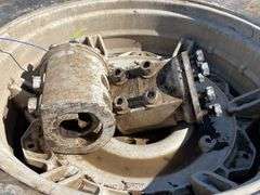 Pair of Firestone 18.4-38 tractor tires on rims w/ hubs
