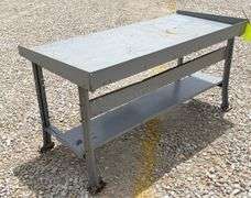 35"x6' steel work table