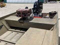 1989 Landau 16' aluminum jon boat w/ motor & trailer