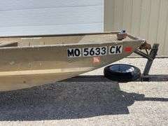 1989 Landau 16' aluminum jon boat w/ motor & trailer