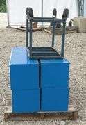 4- 34" wide steel bolt bins w/ hardware & small cart