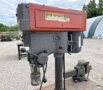 4'x5' steel welding table w/ vise, drill press & arbor press