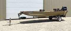 1989 Landau 16' aluminum jon boat w/ motor & trailer