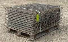 Group of 43"x57" mesh pallet rack shelving