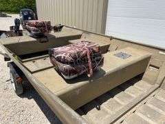 1989 Landau 16' aluminum jon boat w/ motor & trailer