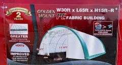 Unused 30'x65'x15' portable hoop building