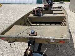 1989 Landau 16' aluminum jon boat w/ motor & trailer