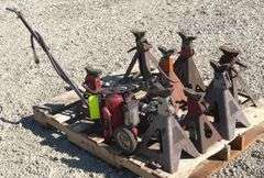 Group of jack stands and jacks