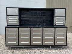 Unused 10' toolbox workbench w/ top