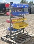 3' wide rolling rack w/ organizer bins