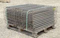 Group of 43"x57" mesh pallet rack shelving