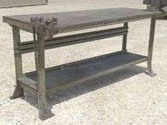 29"x6' steel work table w/ vise & pipe vise