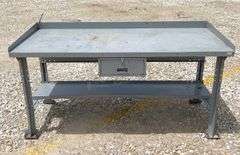 35"x6' steel work table