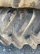 Pair of Firestone 18.4-38 tractor tires on rims w/ hubs