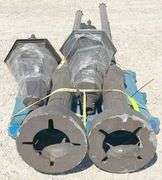 2- cast aluminum decorative lamp posts w/ light fixtures