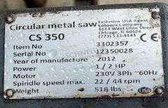 Optimum CS350 circular metal saw on stand