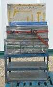 3'x2' steel work table w/ shelves & 2 organizer bins