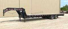 2009 PJ 30' flatbed gooseneck trailer