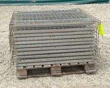 Group of 43"x57" mesh pallet rack shelving