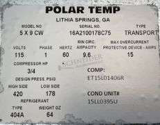 2016 Polar Temp 5'x9' refrigerated cargo trailer