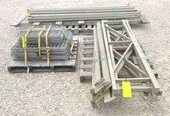 5- 17"x72" light duty pallet rack frames w/ 35 crossmembers & mesh shelves