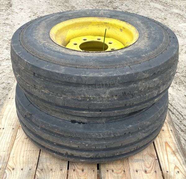 Pair of 16" 16-ply tires on 8-lug JD rims