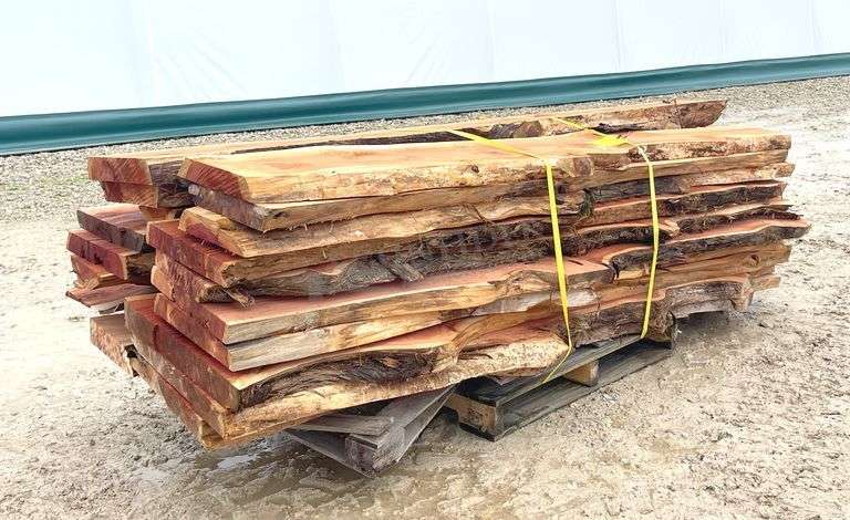 Rough sawn live edge cedar lumber up to 9' long