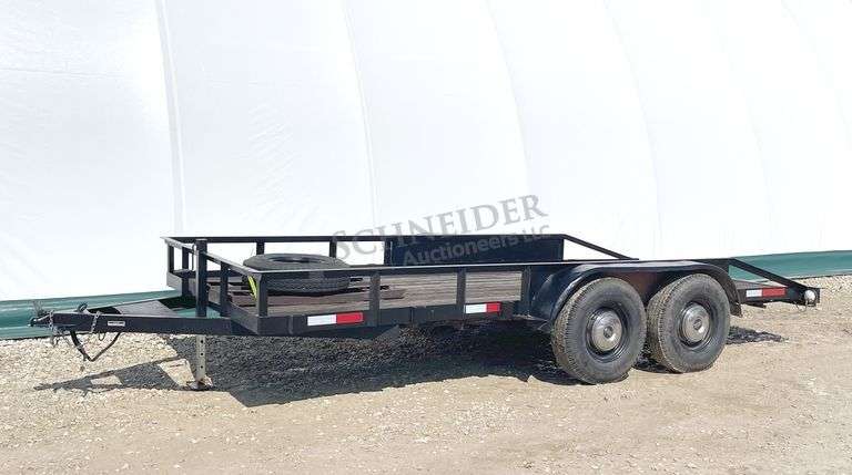 1986 STRL 16' flatbed utility trailer