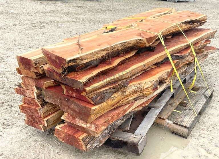 Rough sawn live edge cedar lumber up to 9' long
