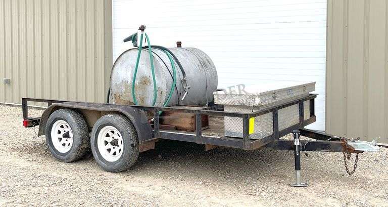 2013 12' homemade utility trailer w/ fuel tank & toolbox