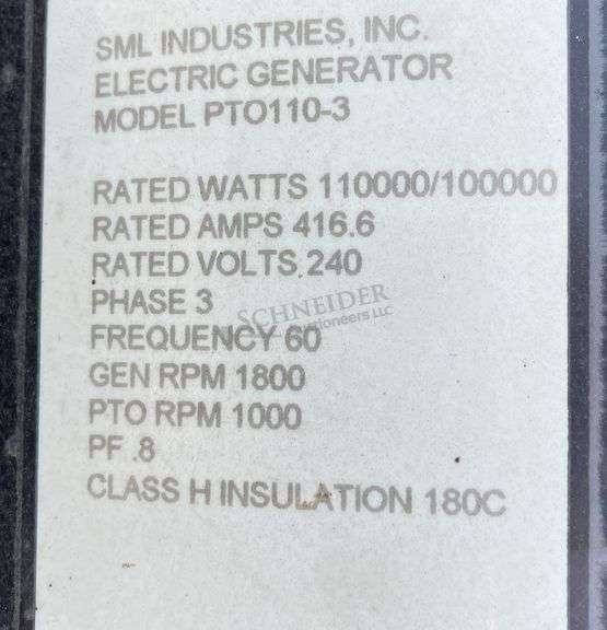Volt Master 11,000 watt PTO generator on trailer