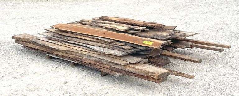 Group of rough sawn lumber, some live edge up to 12' long