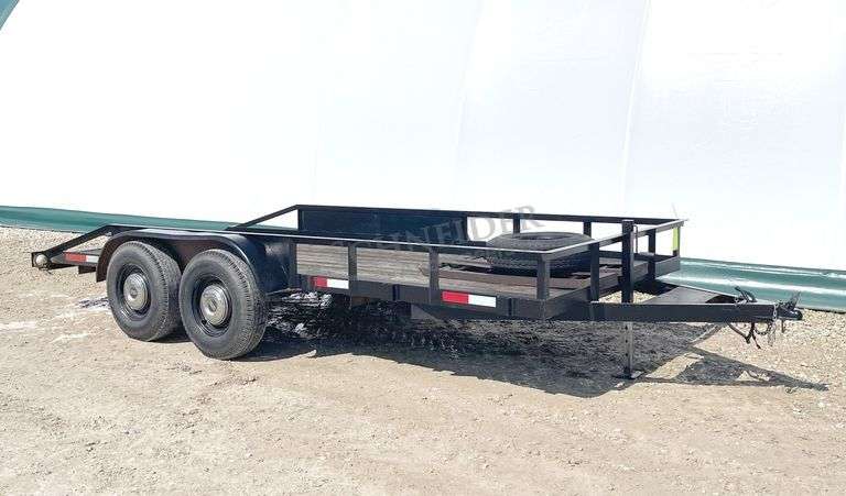 1986 STRL 16' flatbed utility trailer
