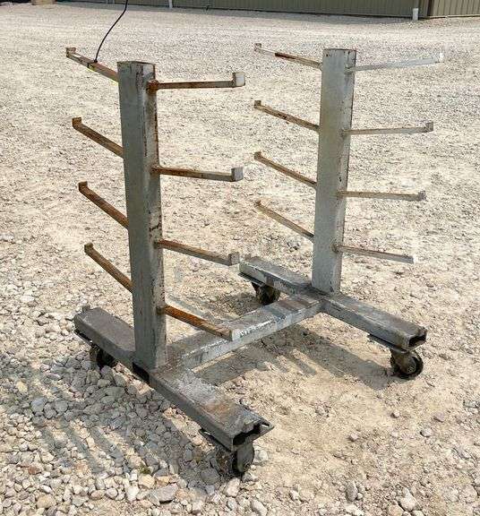 32" long rolling material rack