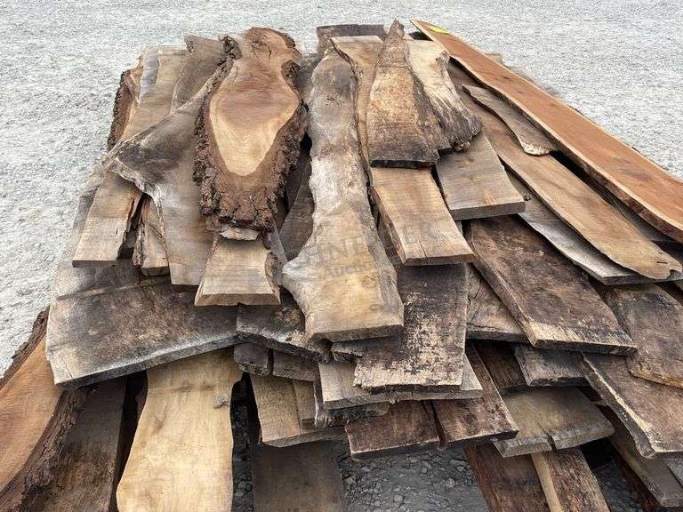 Group of rough sawn lumber, some live edge up to 12' long