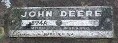 John Deere 894A side delivery hay rake