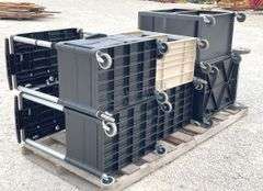 6 rolling utility carts, 5 plastic & 1 steel