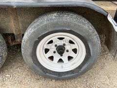 2013 12' homemade utility trailer w/ fuel tank & toolbox