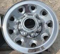 4- Ford chrome clad 16"x7" 8-lug rims w/ center caps