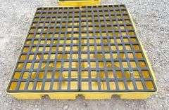 2 Eagle poly spill containment platforms, 1 has a crack