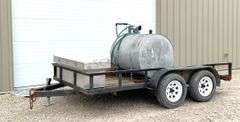 2013 12' homemade utility trailer w/ fuel tank & toolbox