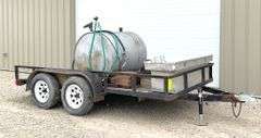 2013 12' homemade utility trailer w/ fuel tank & toolbox