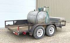 2013 12' homemade utility trailer w/ fuel tank & toolbox